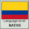 Colombian Spanish language level NATIVE