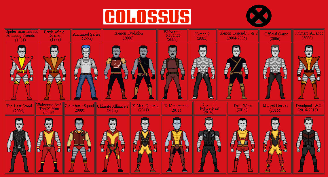 Evolution Of Colossus in media by Stuart1001 on DeviantArt