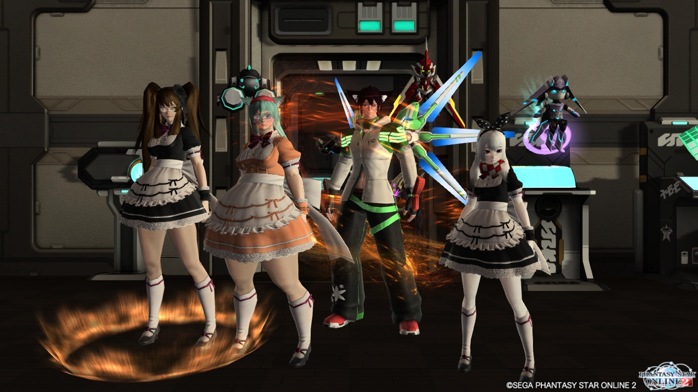 PSO2: Maid to be a Trio (and Daniel) by Tynorg-Six on DeviantArt