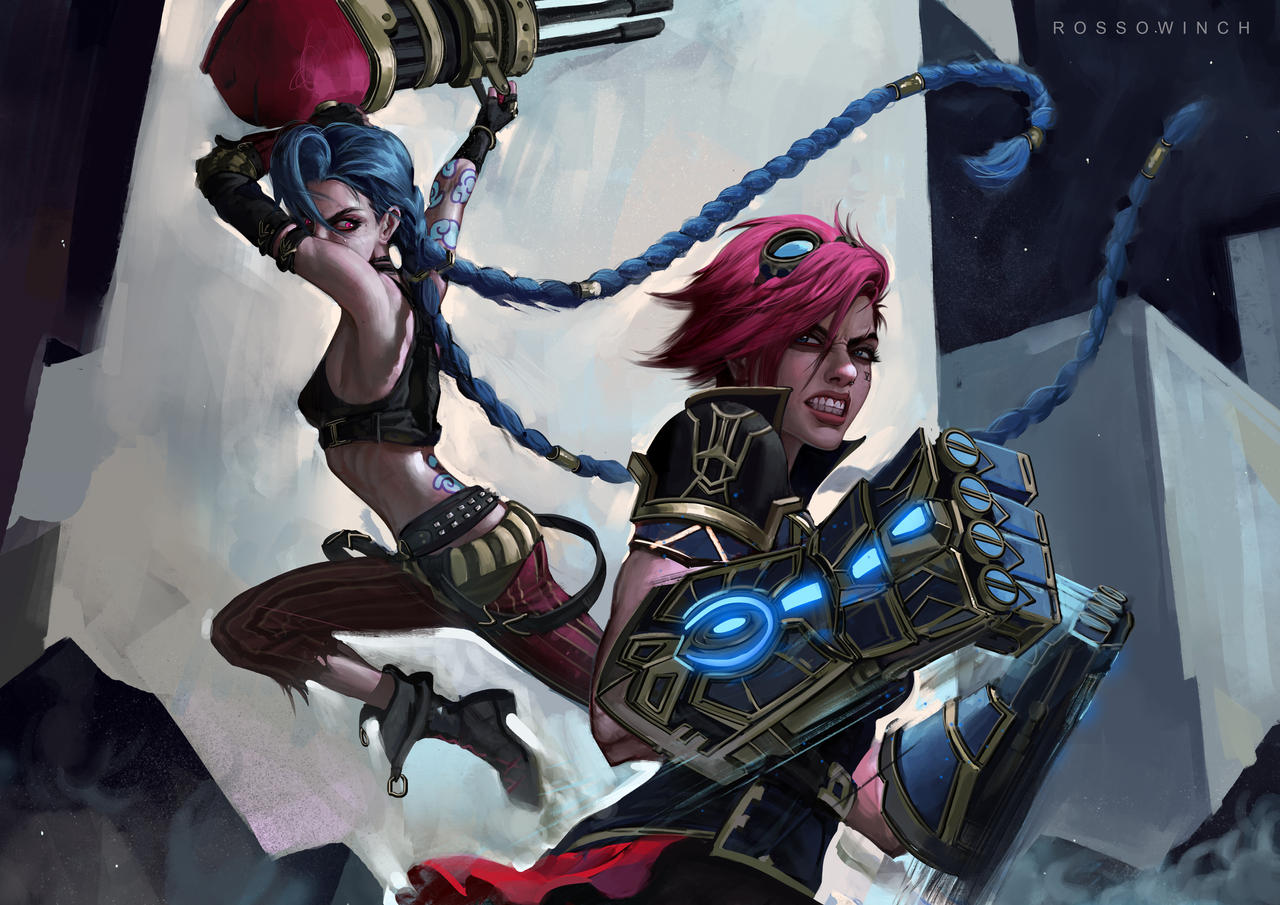 Pink Vs Vi Jinx vs Vi by RossoWinch on DeviantArt