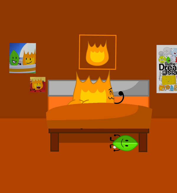 Firey sleeping in house room (BFDI) by 10catboy100 on DeviantArt