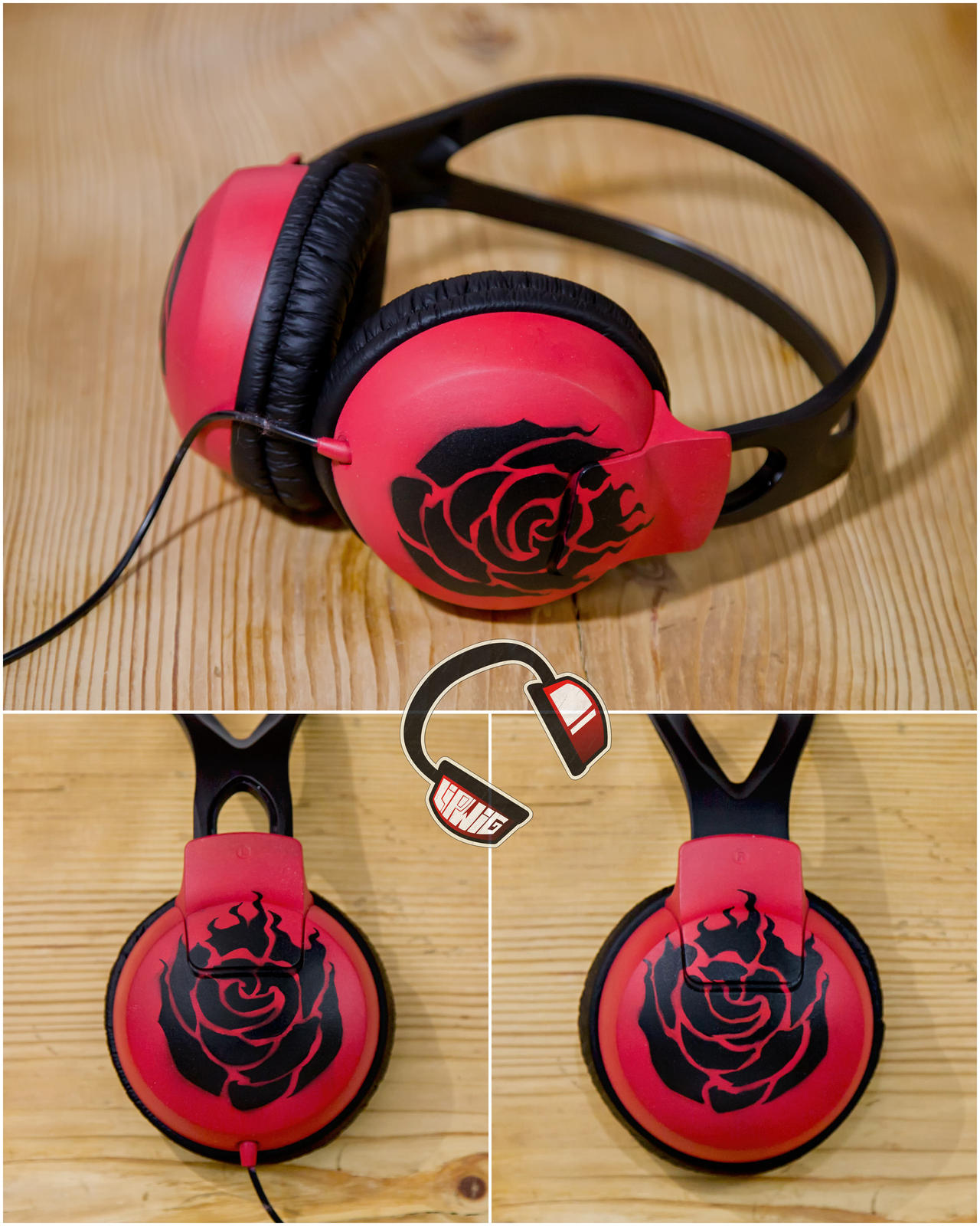 Commission - RWBY Ruby Rose headphones