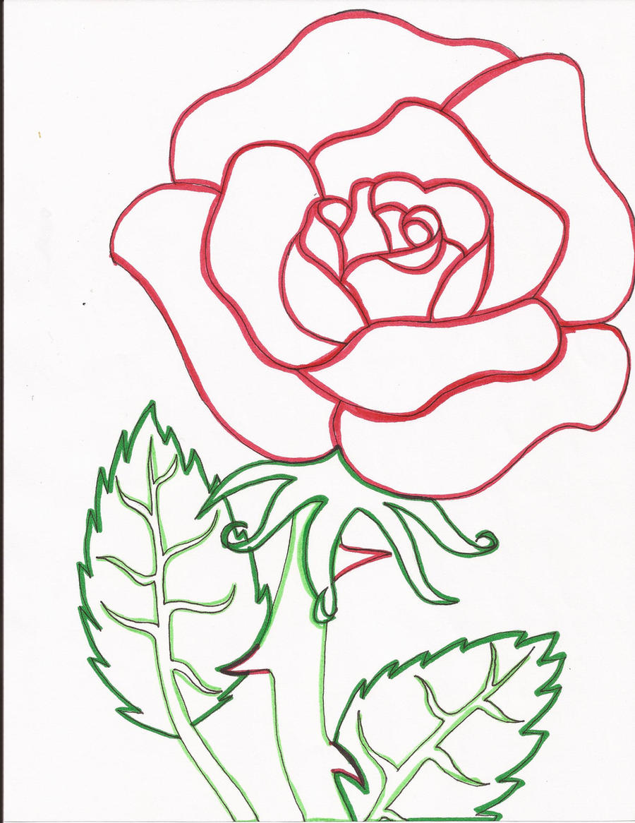 Red Rose Line Art by Day-Week on DeviantArt
