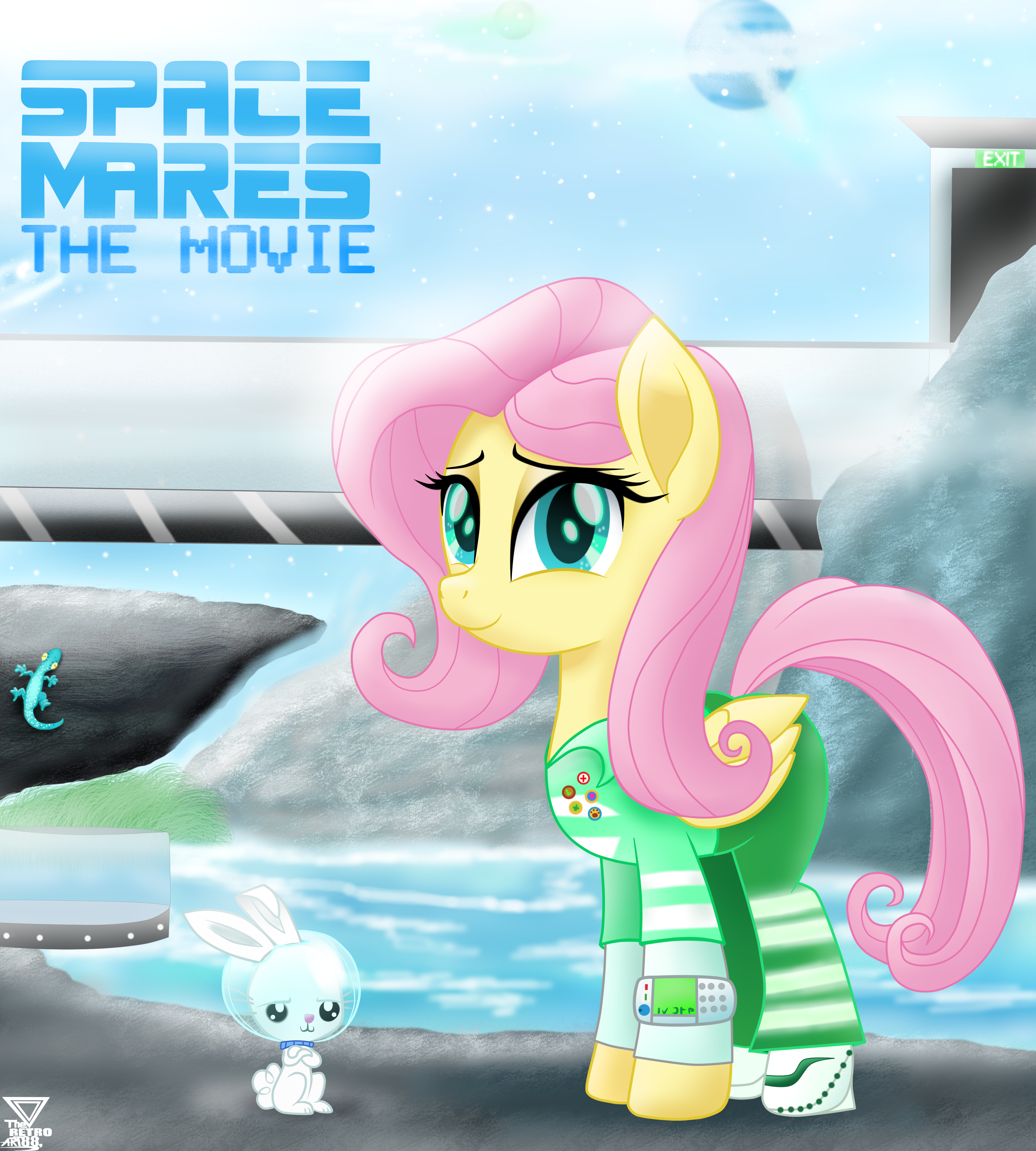 Fluttershy G5 SPACE MARES MOVIE (1990) by TheRETROart88