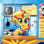Sunset Shimmer hello I can serve you! (sushi)