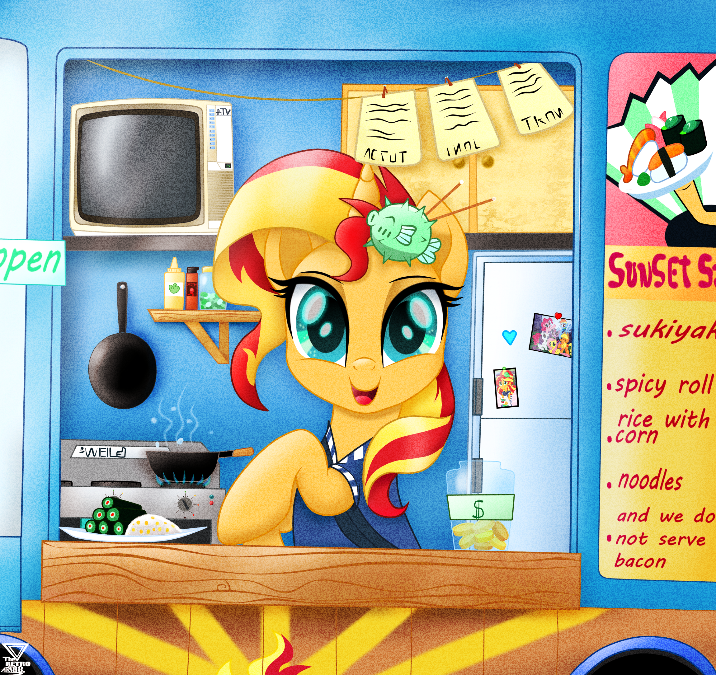 Sunset shimmer top sushi truck