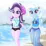 Starlight Glimmer and Trixie enjoying cold summer