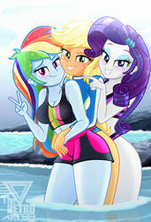 Rarity Rainbow dash Applejack: summer warm photo