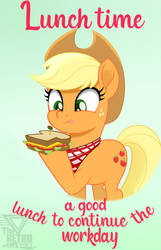 Applejack: Lunch time by TheRETROart88