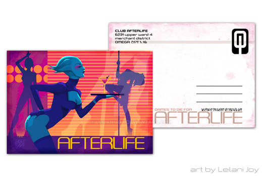 Club Afterlife Postcard Design: Front and Back