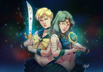 Sailor Uranus and Sailor Neptune - Ready to Fight