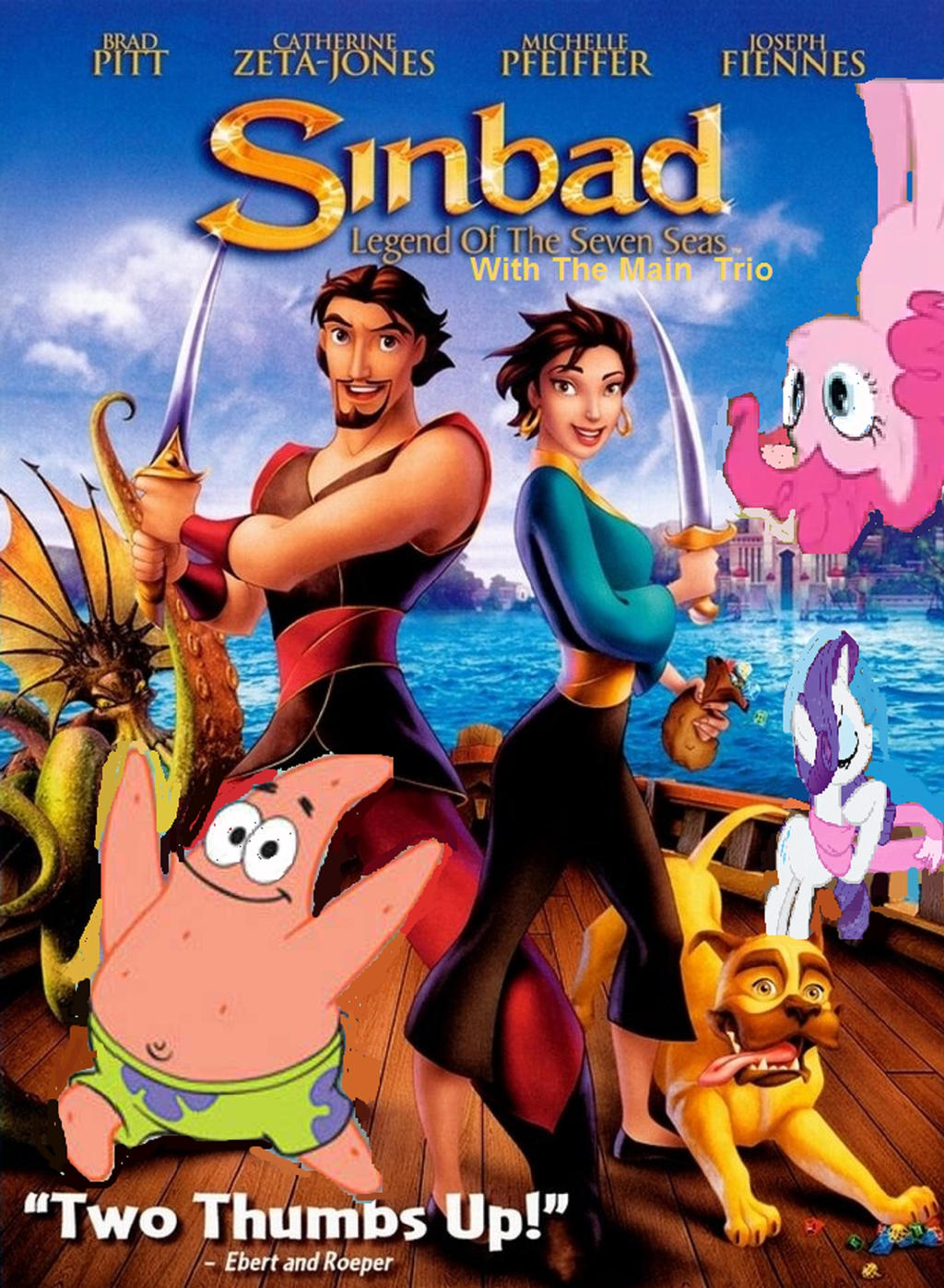 Sinbad legend of the seven seas with the main trio