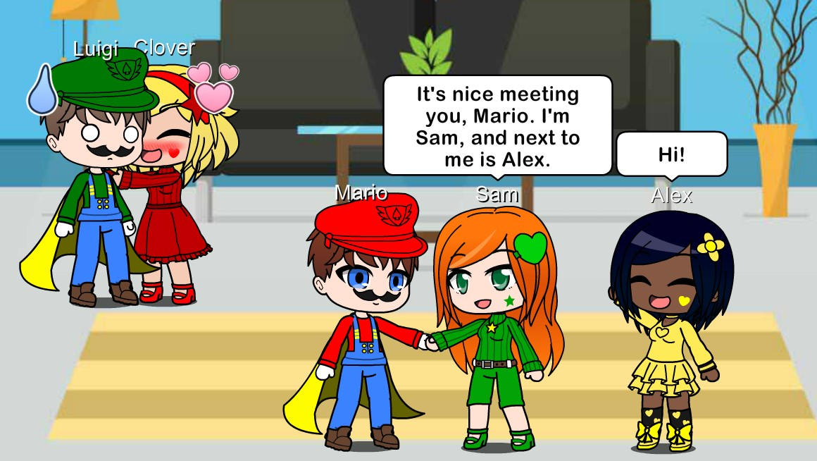Sam and Alex introduce themselves to Mario by BlueSableyeBryan on ...