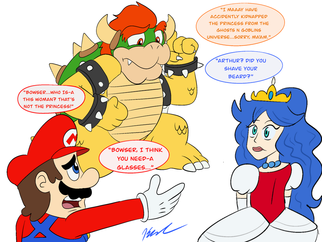 Prin Prin Mario and Bowser meet Princess Prin Prin by KyleCollazo on DeviantArt