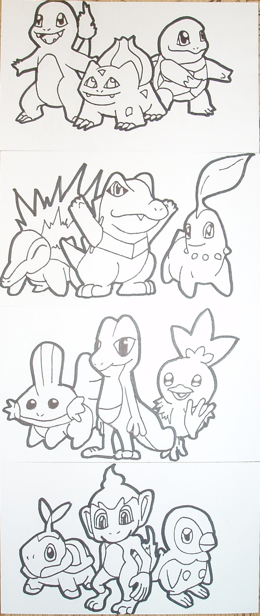 Pokemon Starter uncolored