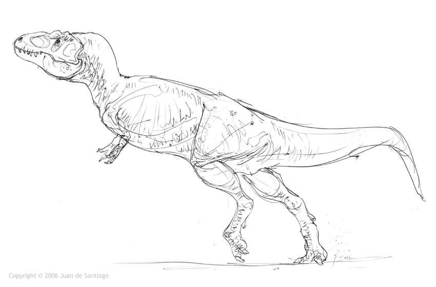 Tyrannosaur lineart