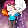 Request JiniaThePretty Jina hugs Toriel