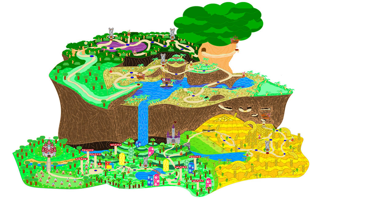 My Super Mario World Map (Area 1) by RLTW-N64-3D on DeviantArt