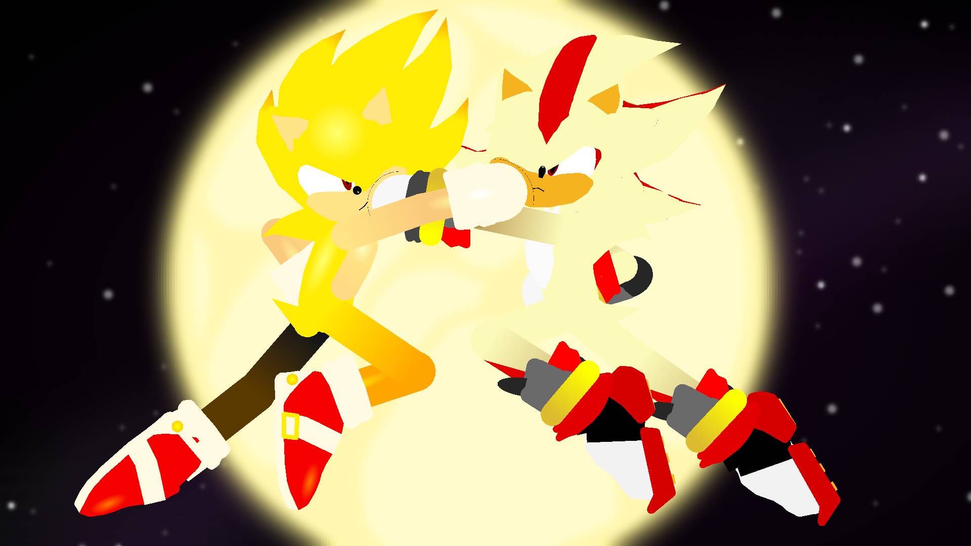 Super Sonic VS Super Shadow by SylaseXD on DeviantArt