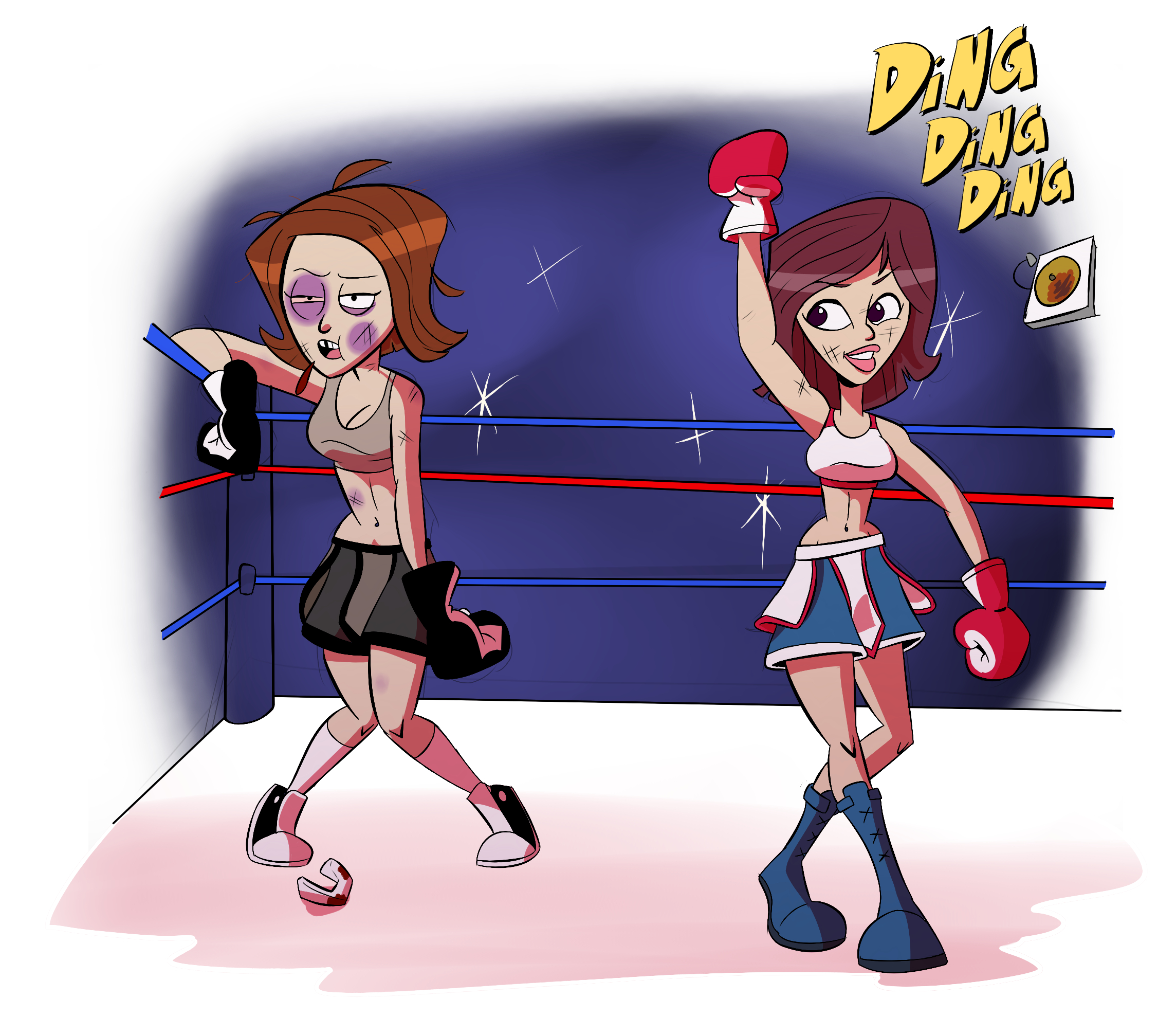 Bed Boxing Deviantart Elise Vs The Boss (BOXING) = COMM by HeroSmacker on DeviantArt