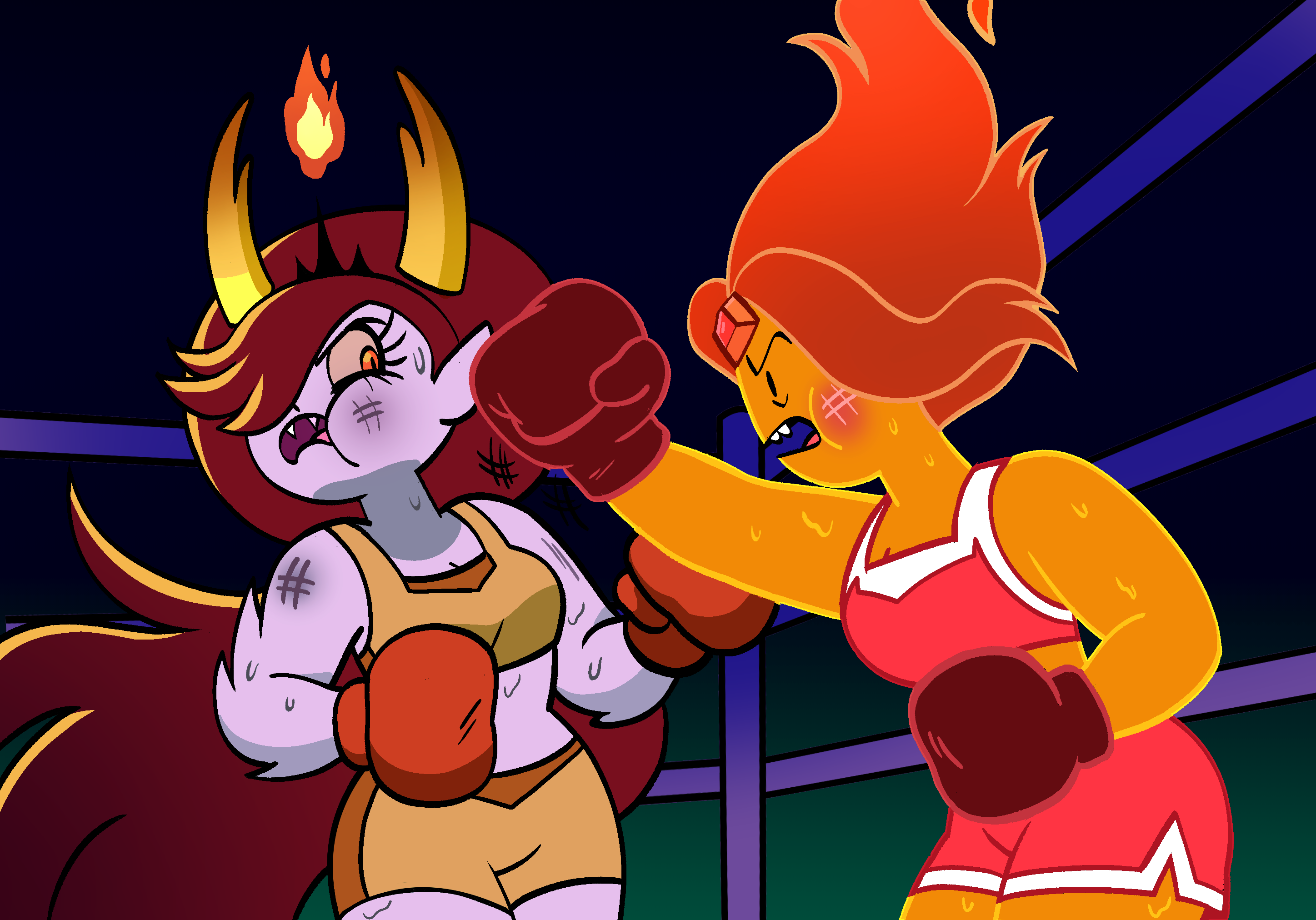 Hekapoo Angry Hekapoo vs Flame Princess (BOXING) - COMM by HeroSmacker on DeviantArt