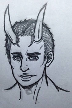 Rough draft of Man with Horns