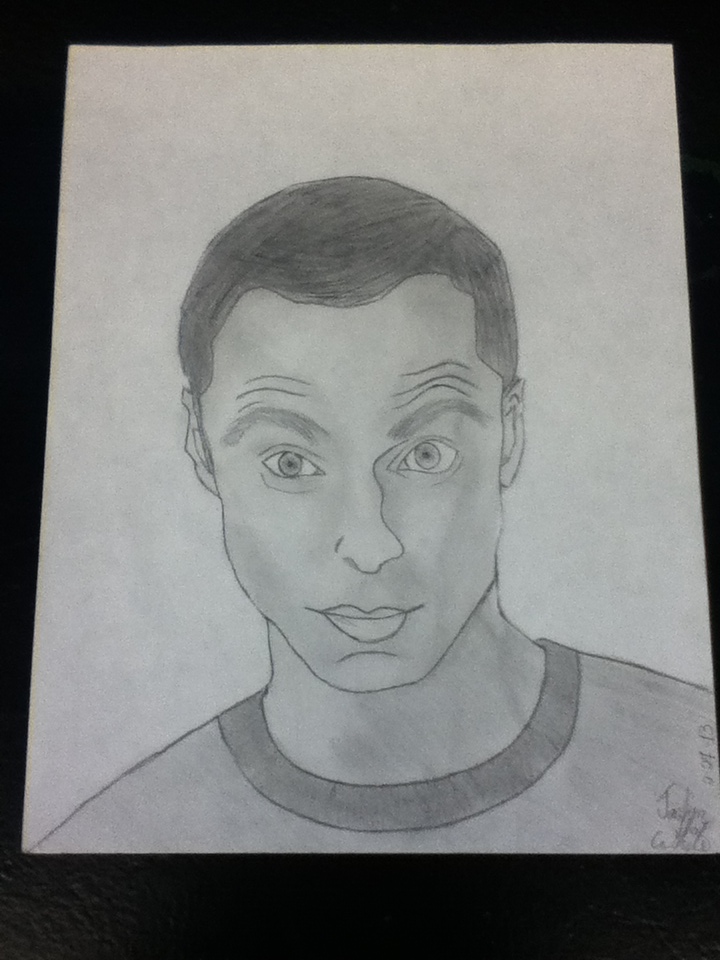 Sheldon Cooper drawing rough draft