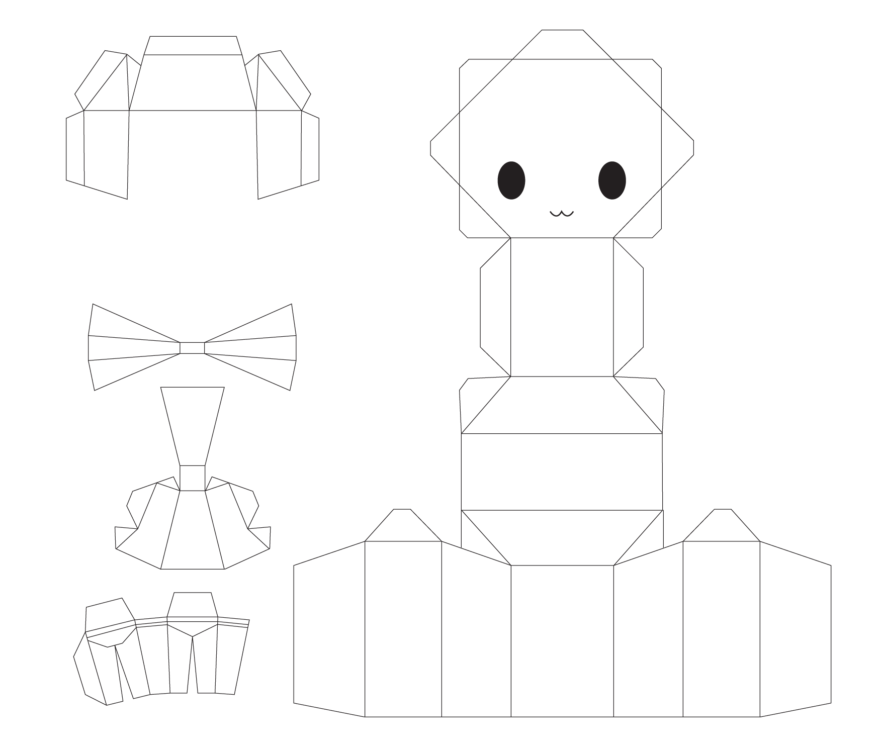 Blank Chibi Papercraft Template