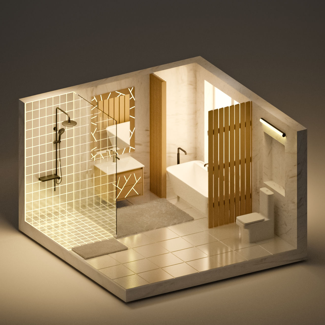 3D bathroom design by andibna on DeviantArt
