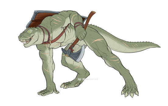 Lizardfolk barbarian sketch