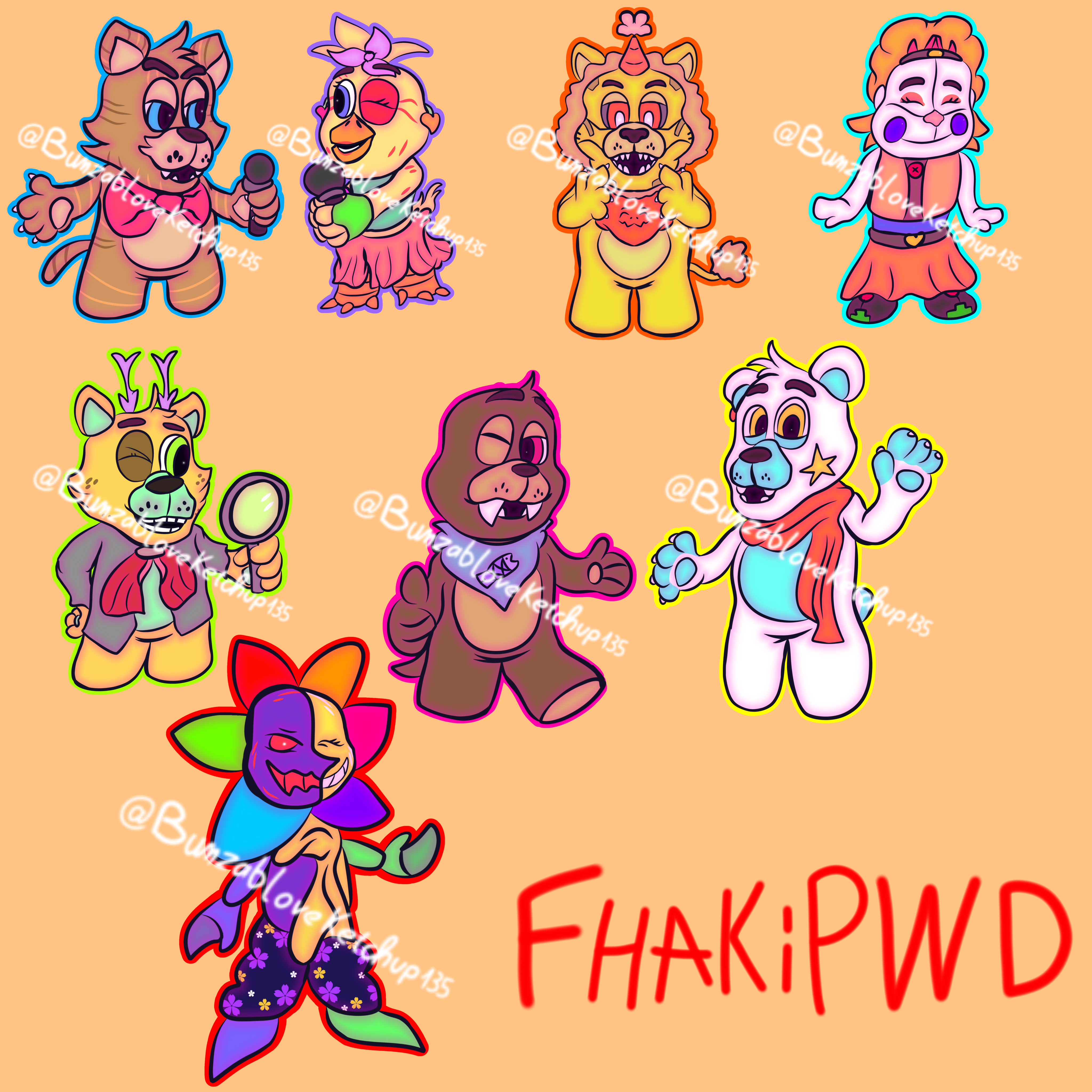 FNAF 4 : SAU ANIMATRONICS by Bunzabloveketchup135 on DeviantArt