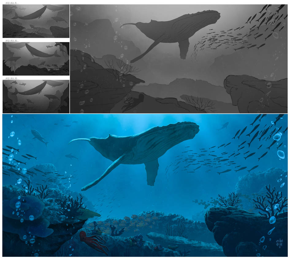 Deep Sea Scene by erlanarya on DeviantArt