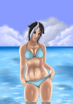 Alfreda at the beach