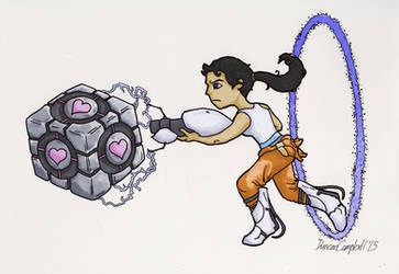 Chell and Cube
