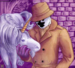 Rorschach with a unicorn by UnusualJuggernaut