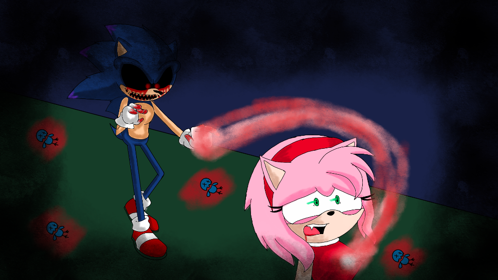 FNF Faker Sonic (EXE) (My design) by AuroraRose45 on DeviantArt