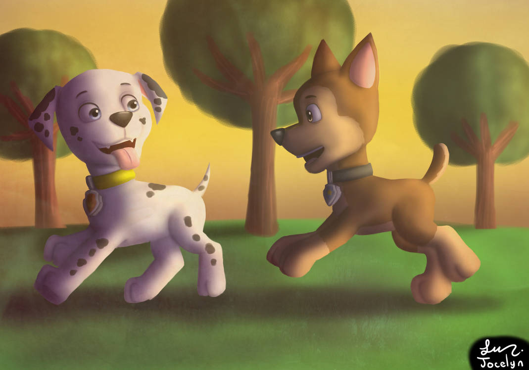 Paw Patrol Marshall Y Chase by JocelynMinions on DeviantArt