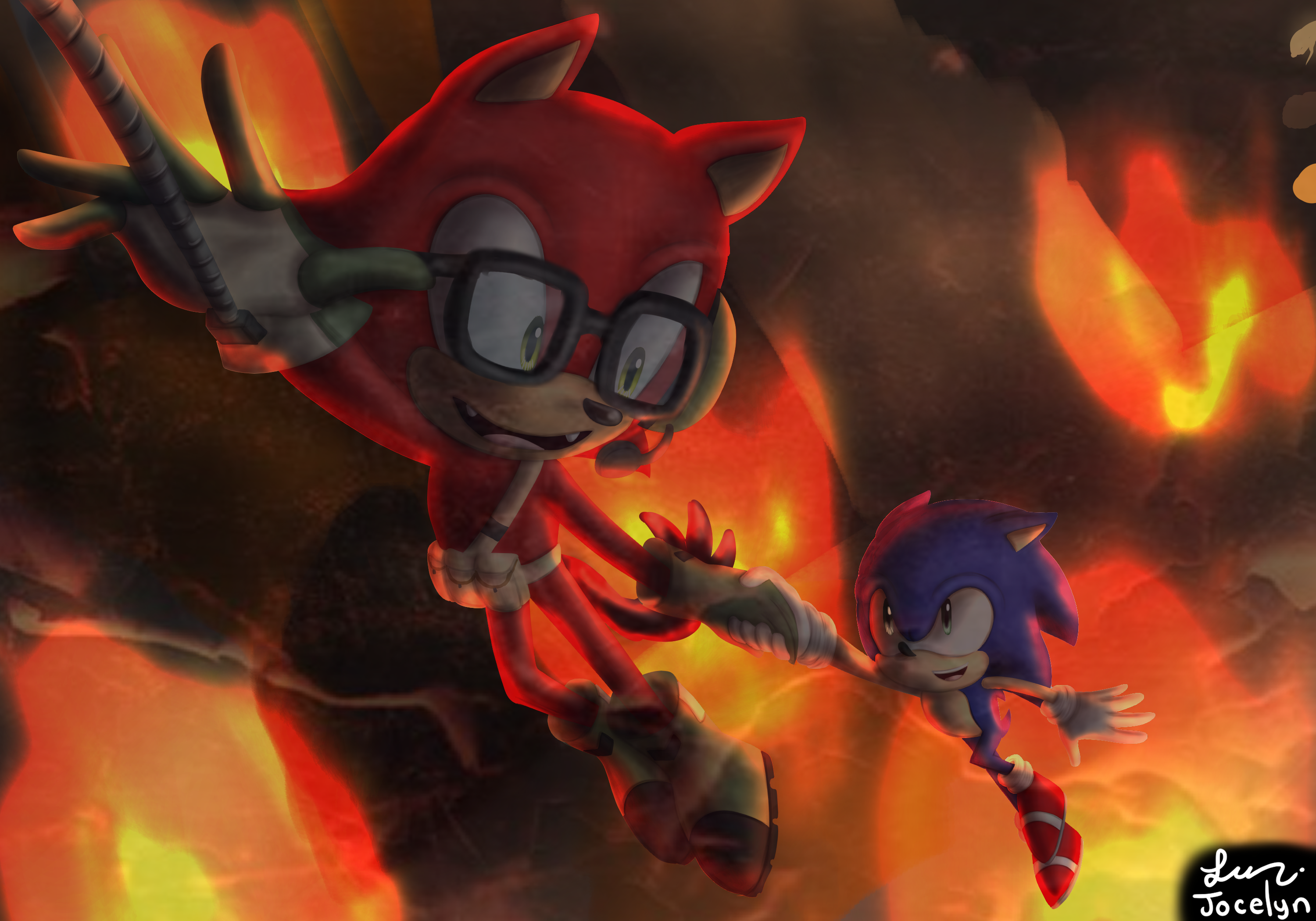 Sonic vs. Shadow (art by JocelynMinions on DeviantArt) : r