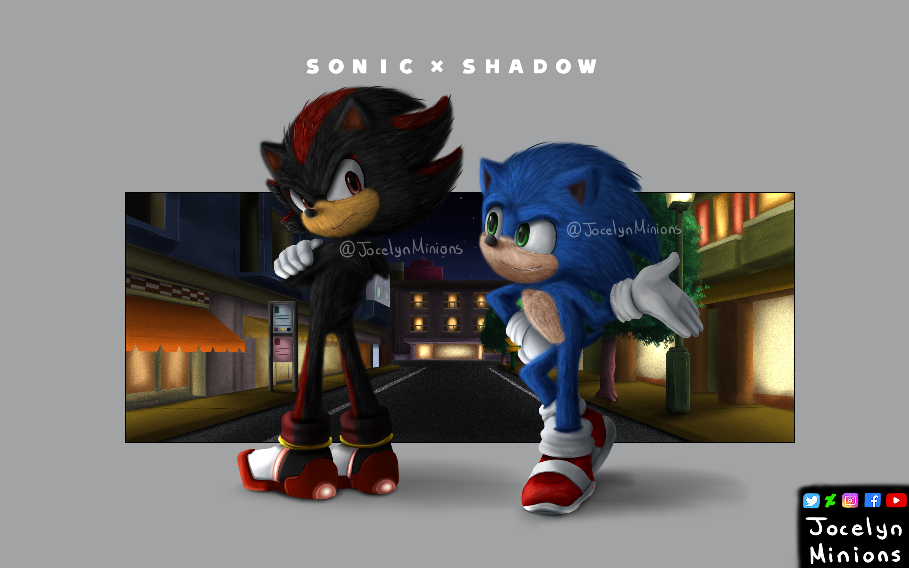Sonic x Shadow (Movie Style Redraw) by Jame5rheneaZ on deviantart