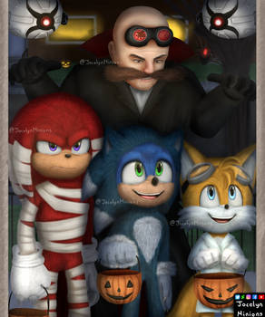 Sonic Tails Knuckles and Robotnik Halloween