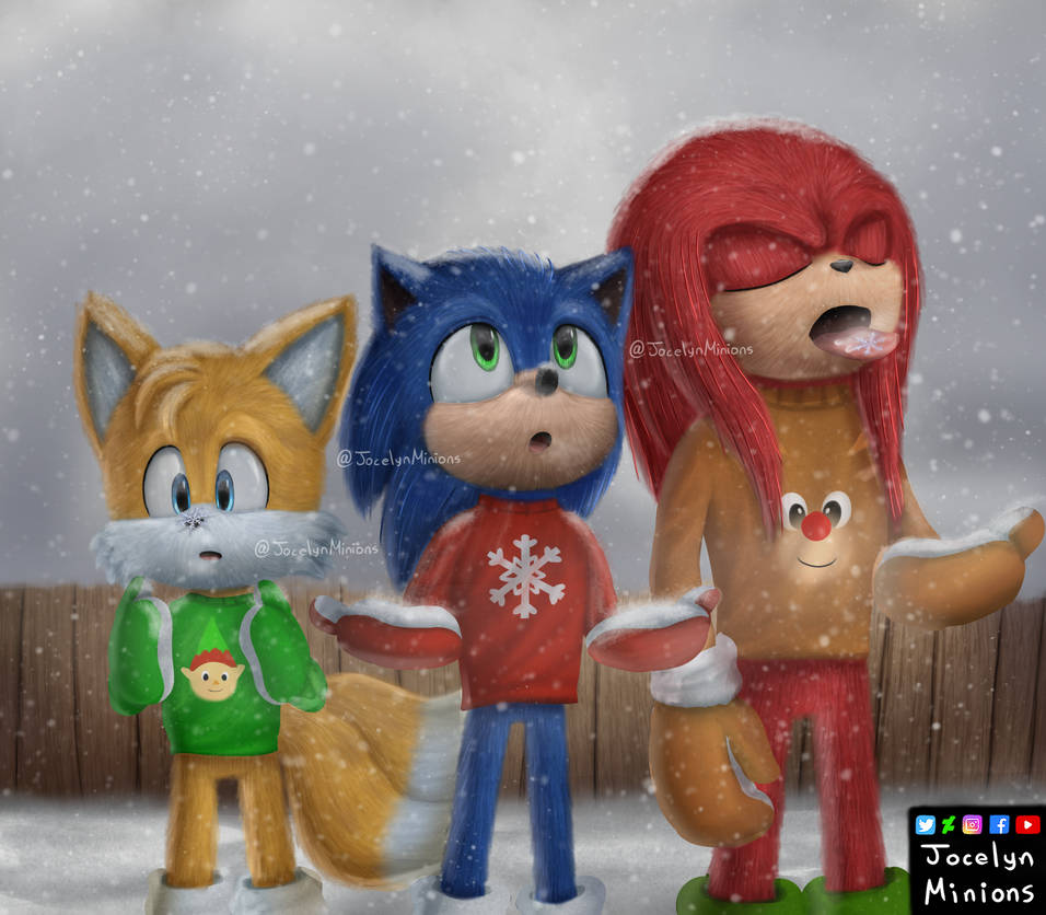 Sonic Tails and Knuckles Snow Day by JocelynMinions on DeviantArt