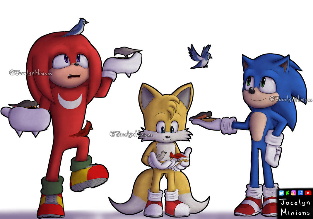 Sonic Tails y Knuckles Feeding birds by JocelynMinions on DeviantArt