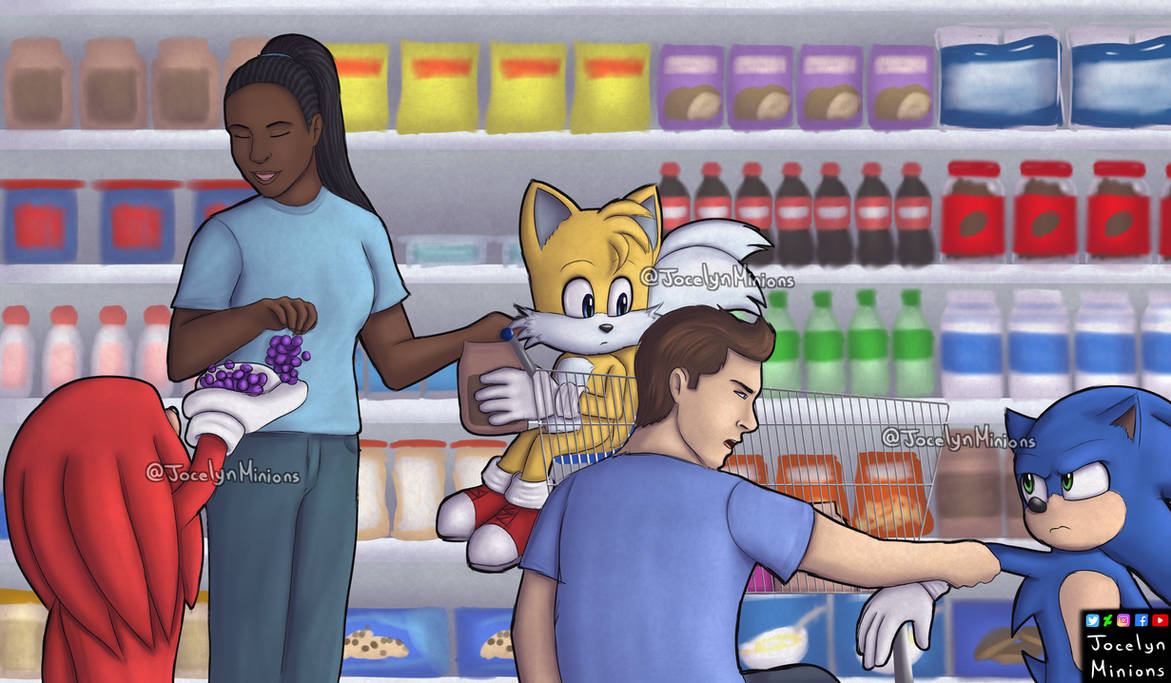 Sonic Tails Knuckles Tom and Maddie Shopping Day by JocelynMinions on ...