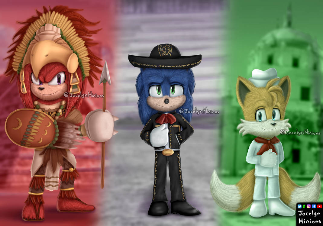 Sonic Tails and Knuckles Mexico by JocelynMinions on DeviantArt