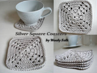 Silver Square Coasters