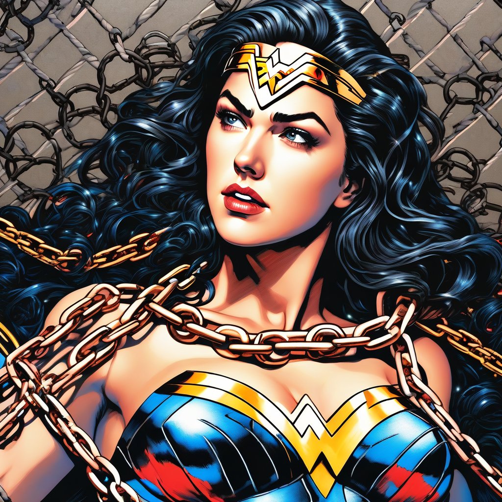 Wonder Woman in chains by MindlessAI on DeviantArt