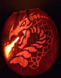 Dragon pumpkin carving 