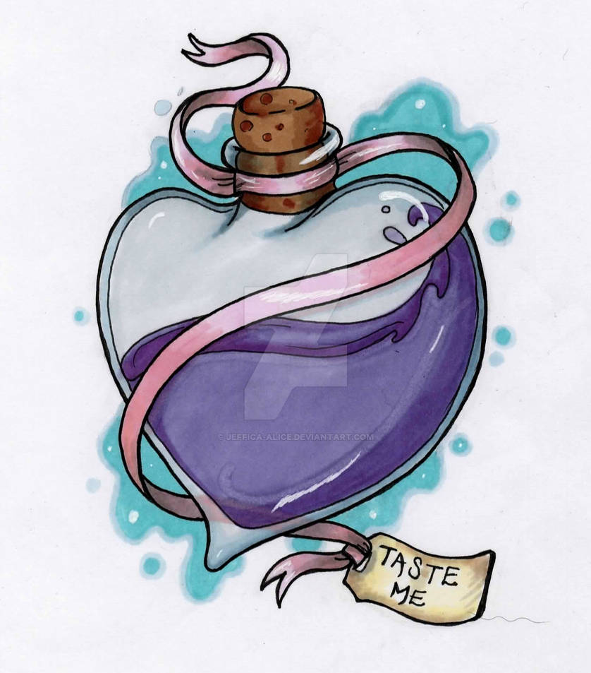 Drink Me Bottle New Tattoo Design By Jeffica Alice On