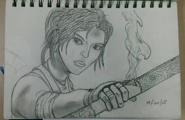 Lara Croft Wallpaper Sketch