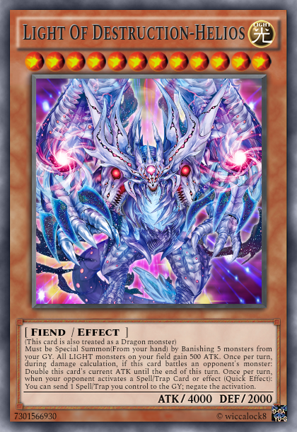 helios yugioh card Yu-Gi-Oh! - Speed Duel GX: Duelists of Shadows - Mint / near mint condition trading card Light Of Destruction-helios by Wiccalock8